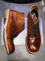 手作り ウォッシュ レザーブーツ