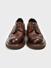 ブローグ彫刻 牛革レザーシューズ