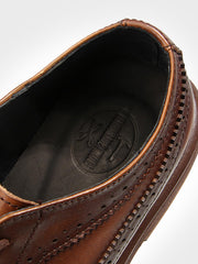 ブローグ彫刻 牛革レザーシューズ