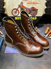 8111ブラウン 牛革ワークブーツ