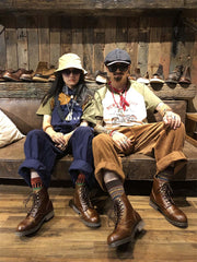 8111ブラウン 牛革ワークブーツ