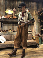 8111ブラウン 牛革ワークブーツ