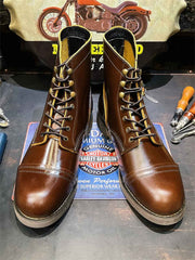 8111ブラウン 牛革ワークブーツ