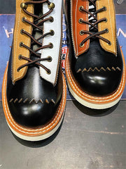 パッチワーク バイカー ブーツ