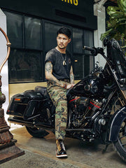 パッチワーク バイカー ブーツ