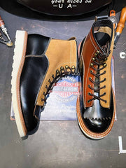 パッチワーク バイカー ブーツ