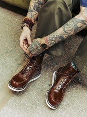 レトロ ワークウェア ショートブーツ