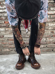 本革 バイカー ブーツ