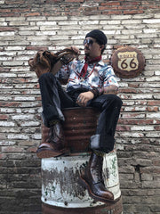 本革 バイカー ブーツ