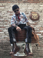 本革 バイカー ブーツ