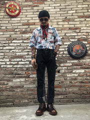 本革 バイカー ブーツ