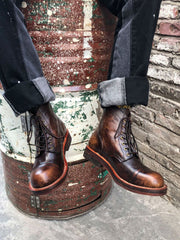 本革 バイカー ブーツ