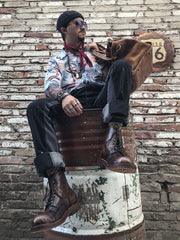 本革 バイカー ブーツ