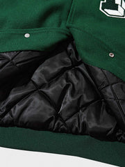 英字プリント 中綿ベースボールジャケット