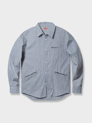 細ストライプ ボタンダウンカラーシャツ