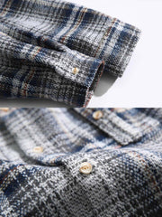 レトロ チェック 厚手 長袖シャツ