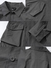 四ポケット ワークウェア風シャツジャケット