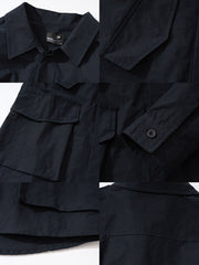 四ポケット ワークウェア風シャツジャケット