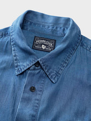 無限大 刺繍 デニム 半袖シャツ