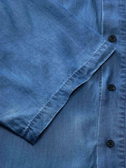 無限大 刺繍 デニム 半袖シャツ