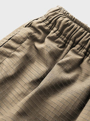 グリッド模様 ドローコード付き ショートパンツ