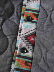 民族調 リバーシブル中綿はんてん