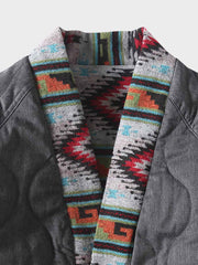 民族調 リバーシブル中綿はんてん