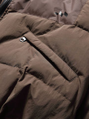 チェック フード付き ダウンジャケット