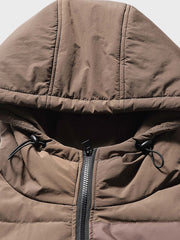 チェック フード付き ダウンジャケット