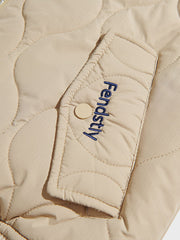 肘パッチ キルティング中綿ジャケット