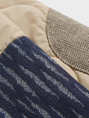 肘パッチ キルティング中綿ジャケット