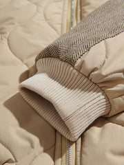 肘パッチ キルティング中綿ジャケット