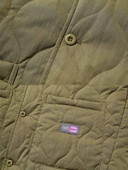 半袖 キルティング 襟なし 中綿ジャケット