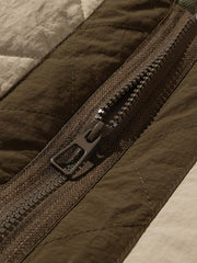 ノーカラー キルティング 中綿ジャケット