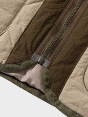 ノーカラー キルティング 中綿ジャケット