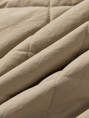 ノーカラー キルティング 中綿ジャケット