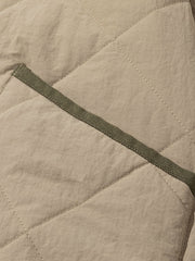 ノーカラー キルティング 中綿ジャケット