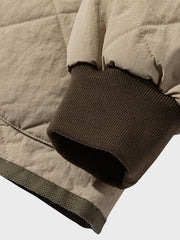 ノーカラー キルティング 中綿ジャケット