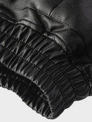 刺繍入り スタンドカラレザージャケットー