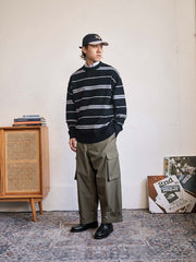 ストライプ クルーネックセーター