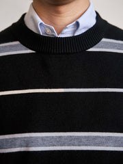 ストライプ クルーネックセーター