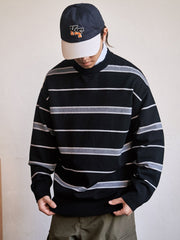 ストライプ クルーネックセーター