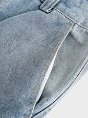 ウォッシュ加工 ストレートデニムパンツ