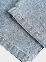 ウォッシュ加工 ストレートデニムパンツ