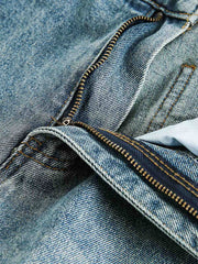 立体ポケット ストレートデニムパンツ