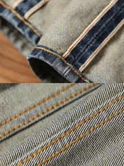 ウォッシュ加工 テーパード デニムパンツ