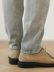 ウォッシュ加工 テーパード デニムパンツ