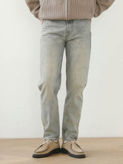 ウォッシュ加工 テーパード デニムパンツ