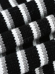 ストライプ柄 ポロカラーカーディガン