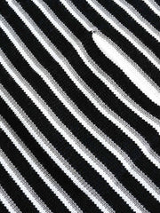 ストライプ柄 ポロカラーカーディガン